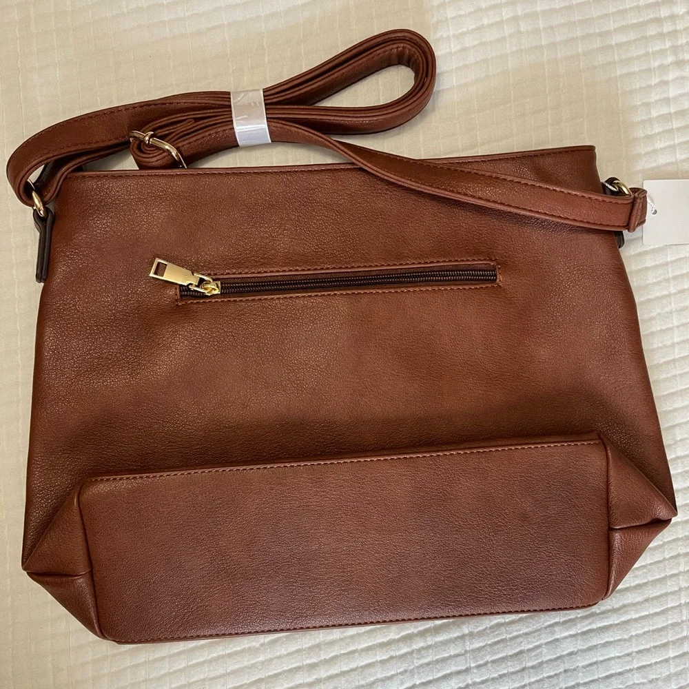 NWT Brown Leather Crossbody Bag - Picture 5 of 14